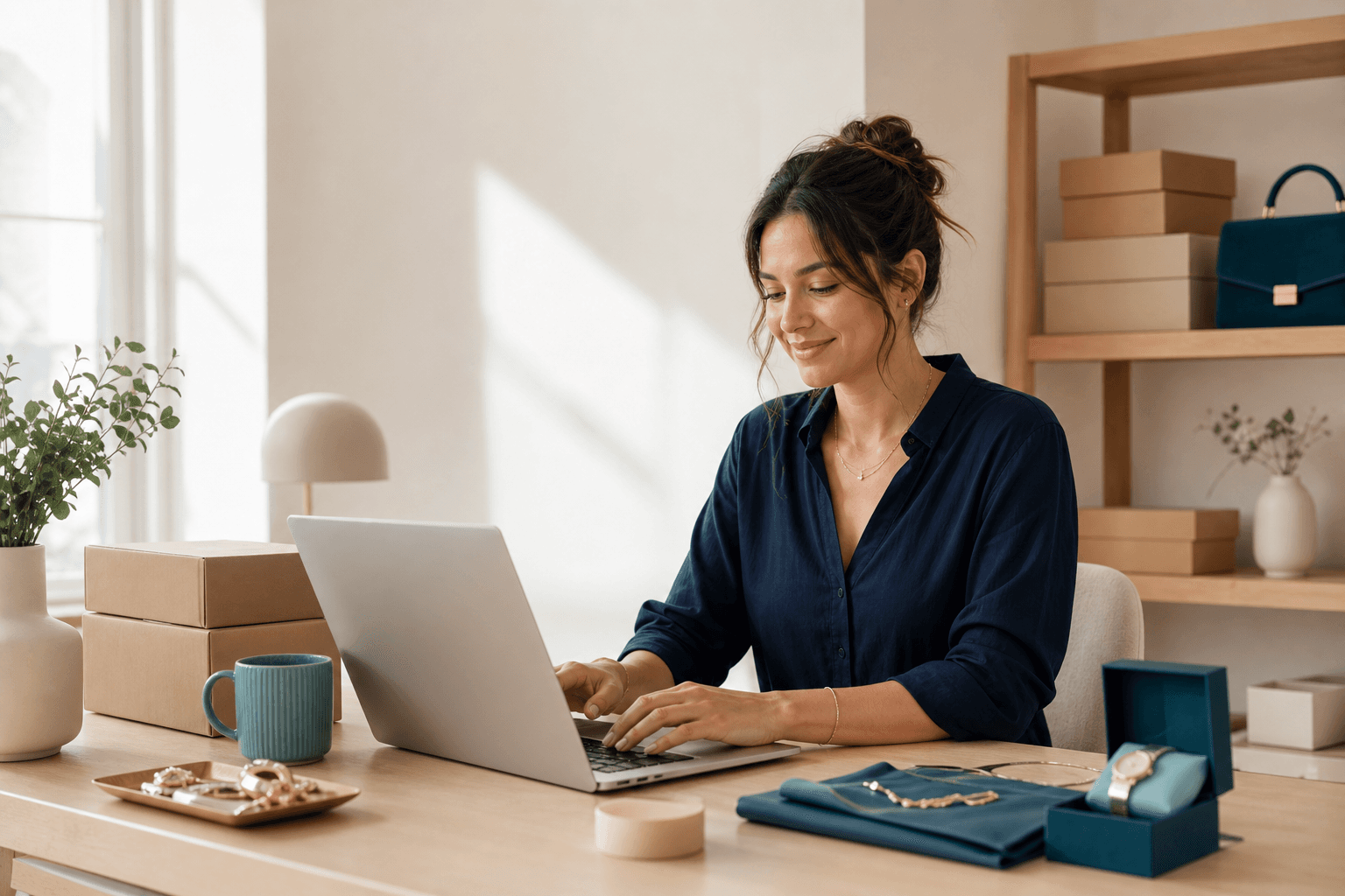 Commerce operator managing products and orders from the ELUX.ONE workspace